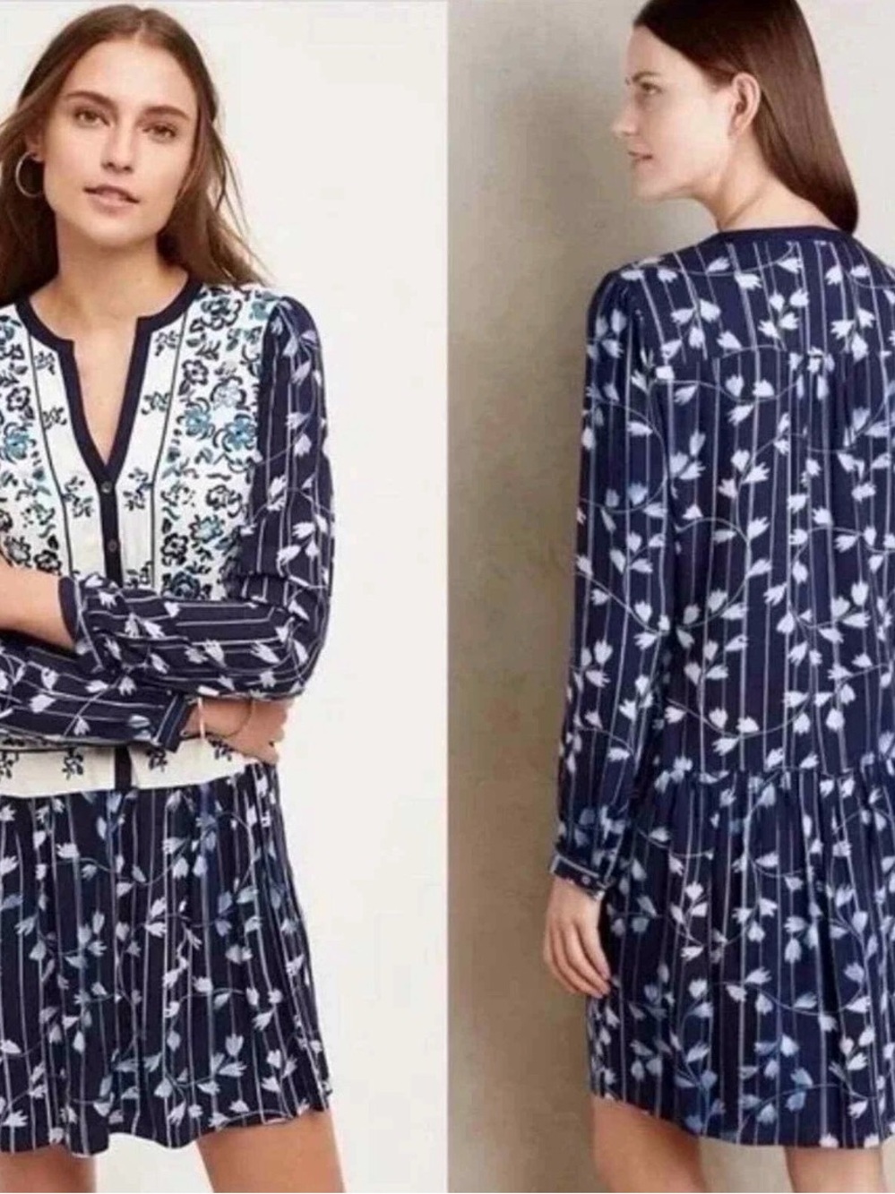 TINY Anthropologie embroidered Semele Shirtdress - size large